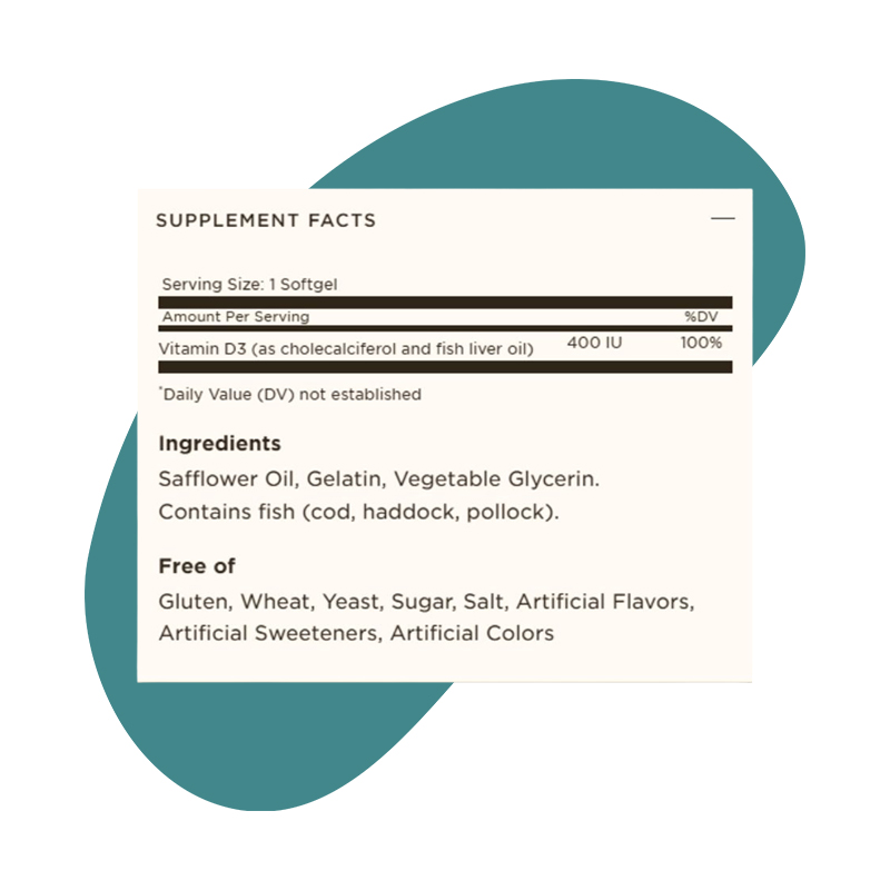 Vitamin D3 (Cholecalciferol) 10 MCG (400 IU) 2