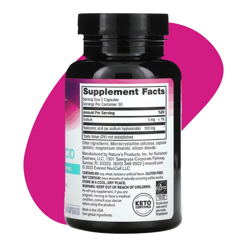 Hyaluronic Acid, 100 mg, 60 Capsules 2