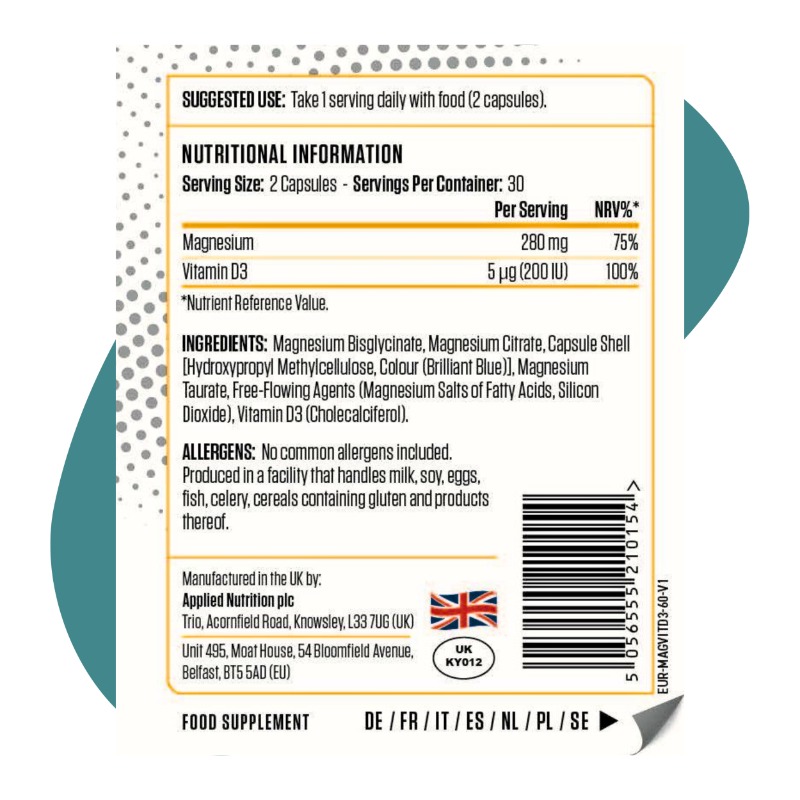 Magnesium & Vitamin D3, 60 Capsules 2
