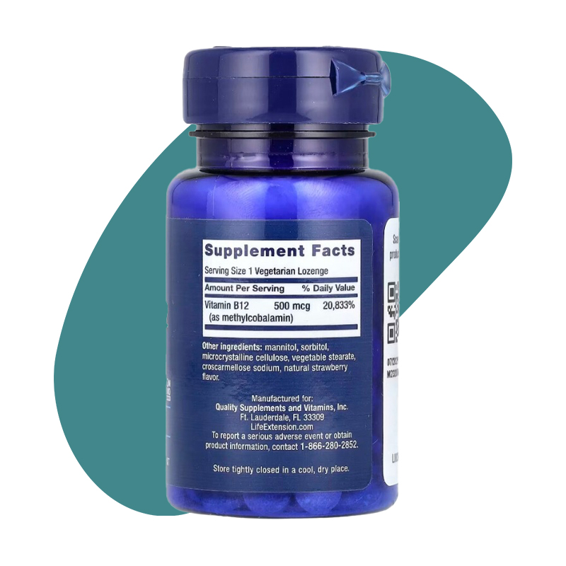 Vitamin B12, Methylcobalamin, 500 mcg, 100 Vegetarian Lozenges 2
