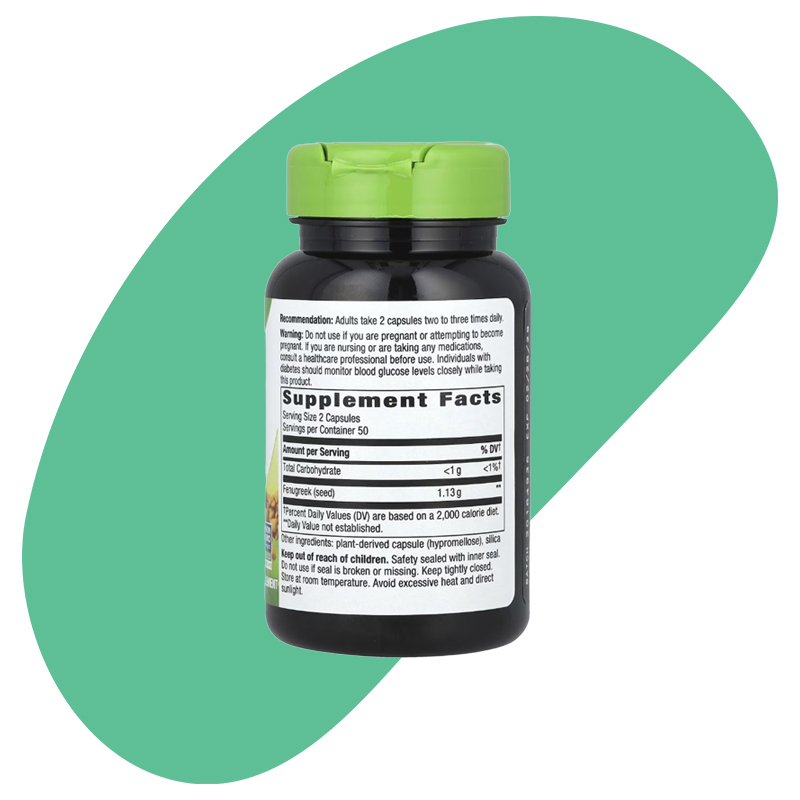 Fenugreek Seed, 1,130 mg, 100 Vegan Capsules 4