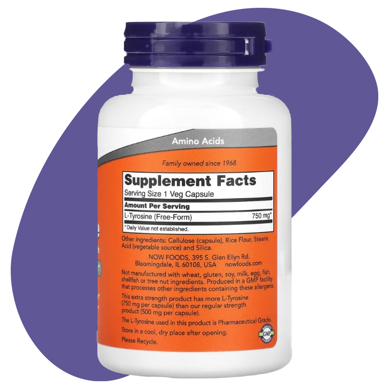 L-Tyrosine- 750 mg - 90 veg 2