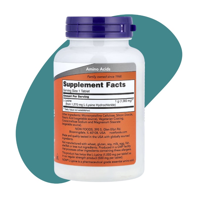 L-Lysine, 1,000 mg, 100 Tablets 2