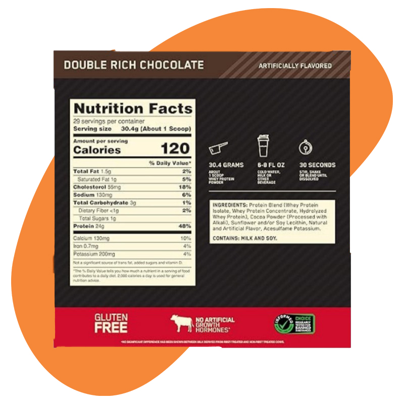 Gold standard Whey Protein Double Rich Chocolate 2Lb 2