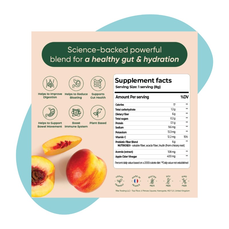 Natural PEACH Flavor, 15x8g Sachet Powder 3