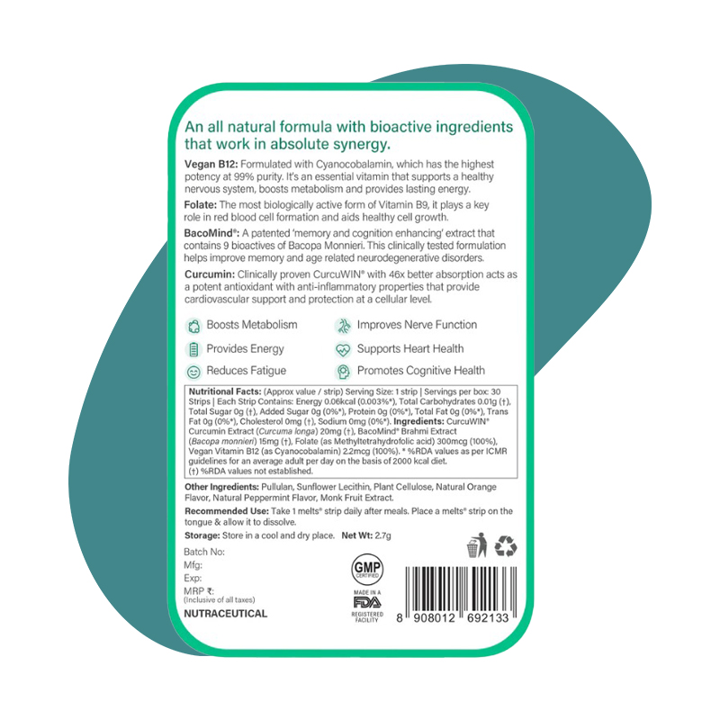 Melts Vegan Vitamin B12 + Folate 3