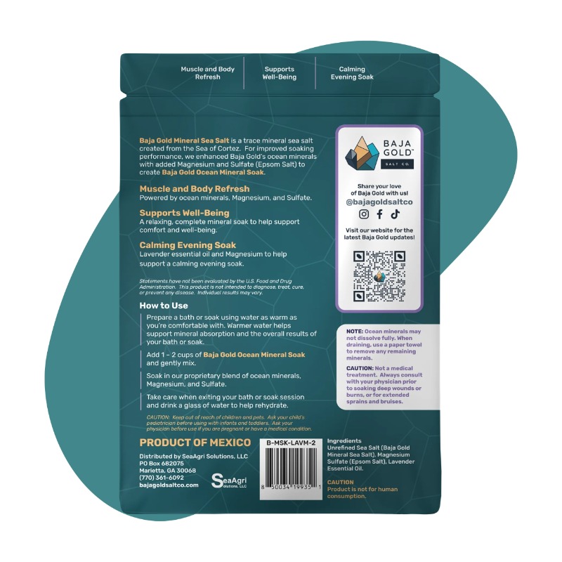 Ocean Mineral Soak, Lavender, 2lb 2