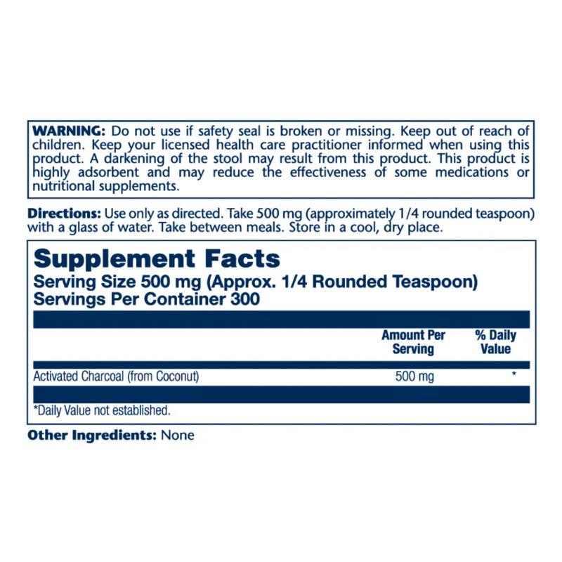 Coconut Shell Powder, 500 mg, 150g 1