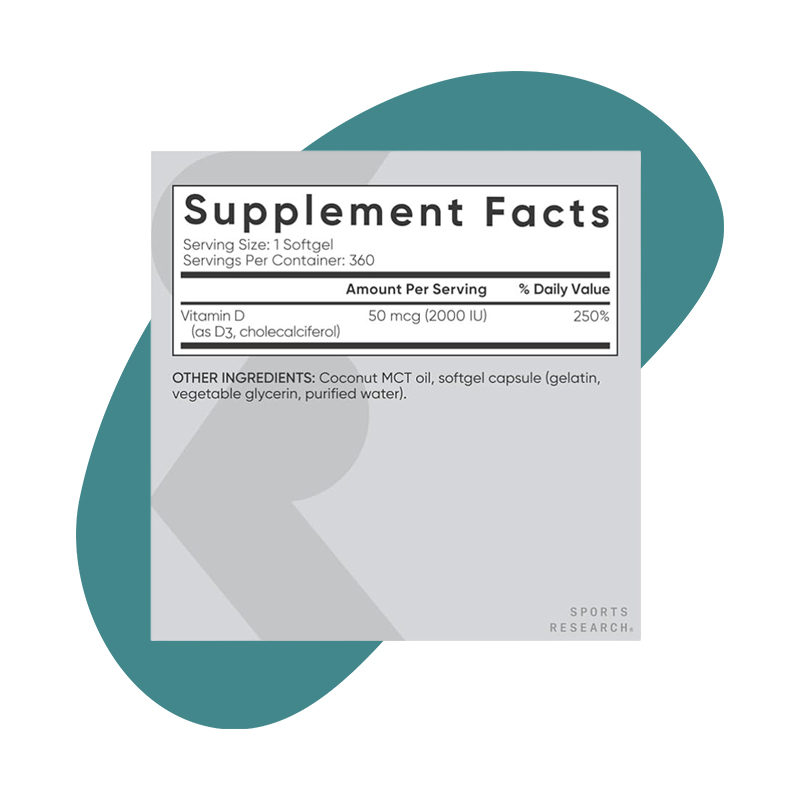 2000 IU with Coconut MCT Oil, 360 softgels 2