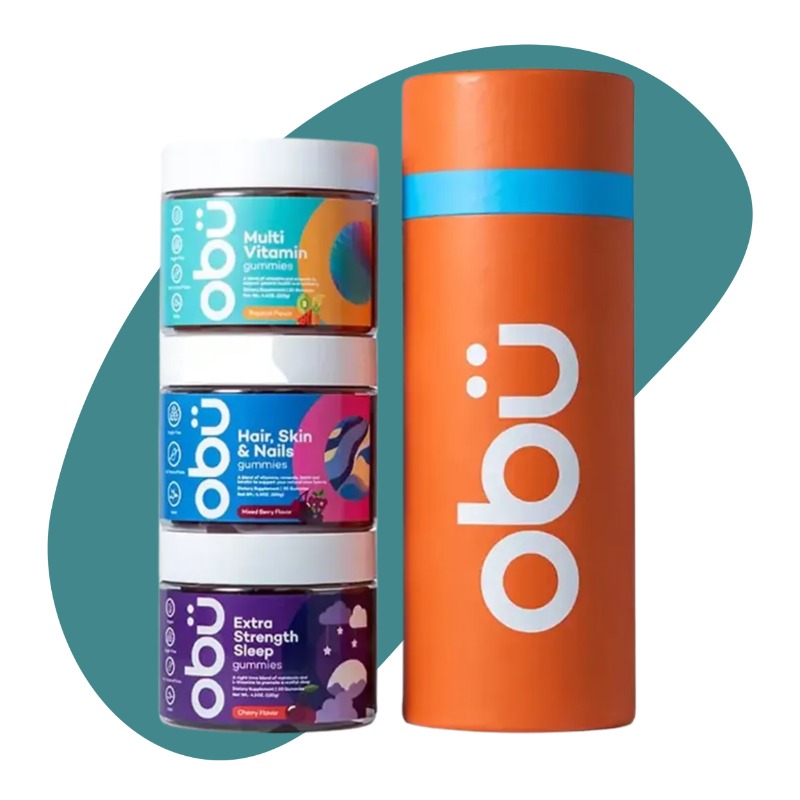 Obu Travel Pack 4 - Adult Multivitamin/ Hair Skin Nails / Sleep Cherry 1