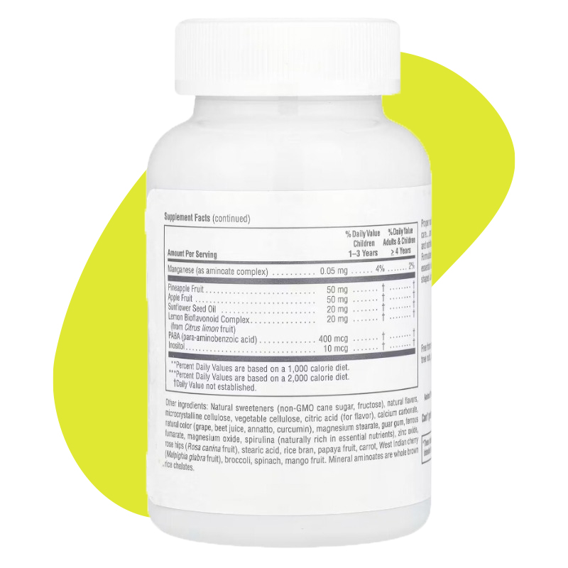 Chewable Multivitamin, Cherry, Grape & Orange, 90 Animal-Shaped Tablets 3