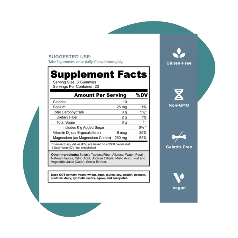260mg Magnesium, 60 gummies 3