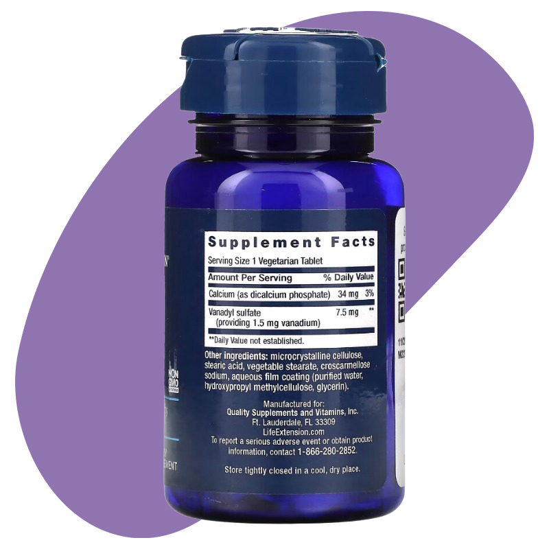 Vanadyl Sulfate, 7.5 mg, 100 Vegetarian Tablets 2