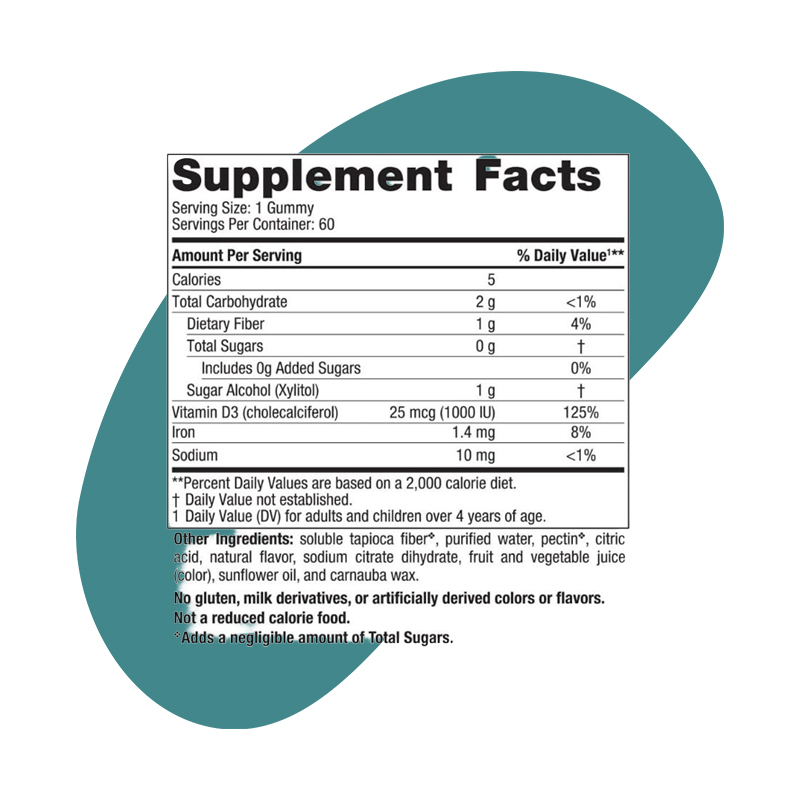 Vitamin D 1000 IU- 60 gummies- Wild Berry 3