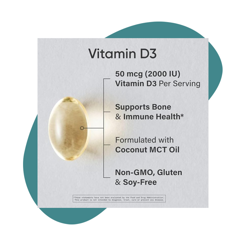 2000 IU with Coconut MCT Oil, 360 softgels 3