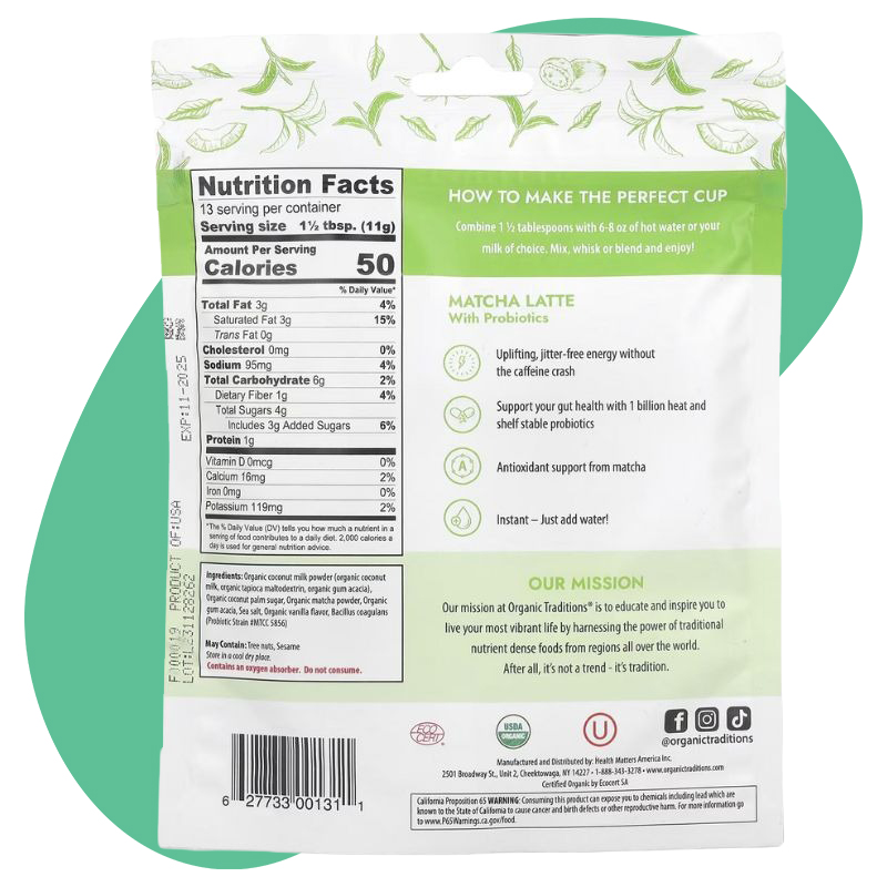 Matcha Latte with Probiotics 2