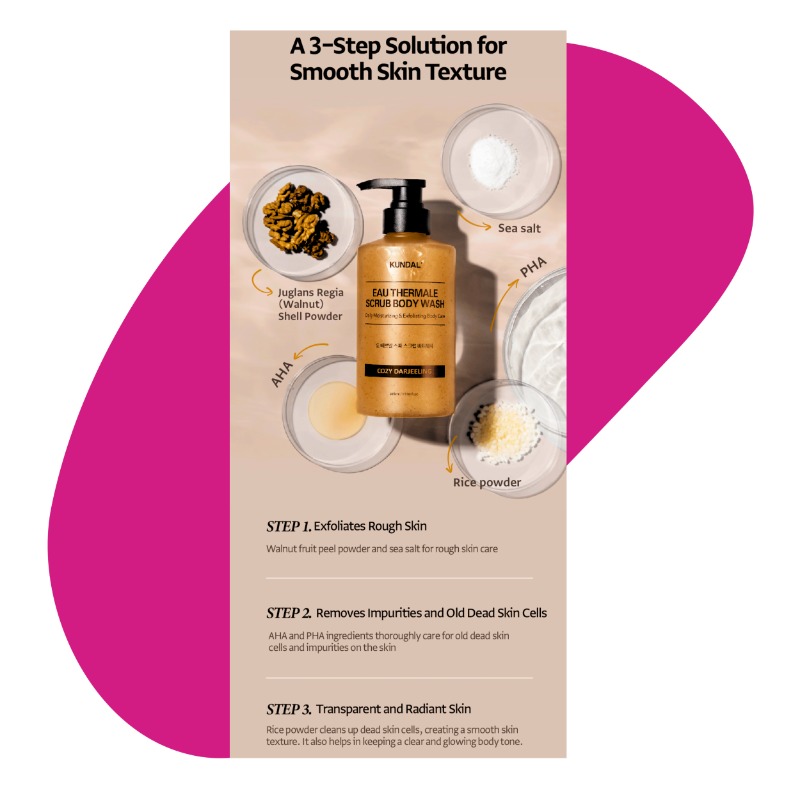 Eau Thermale Scrub Body Wash, Cozy Darjeeling 500 mL 3