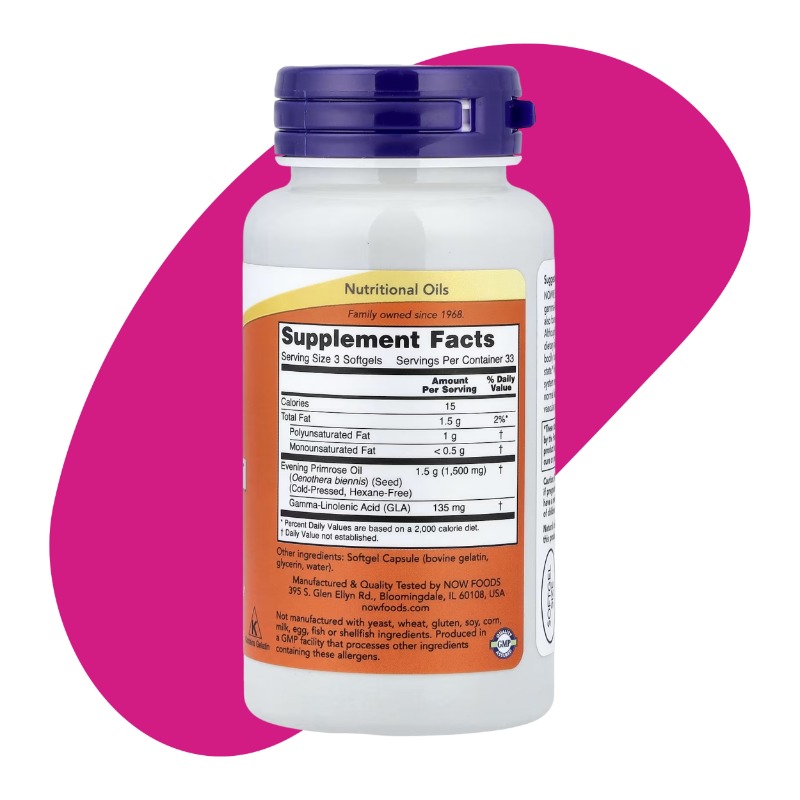Evening Primrose Oil, 500 mg, 100 Softgels 2