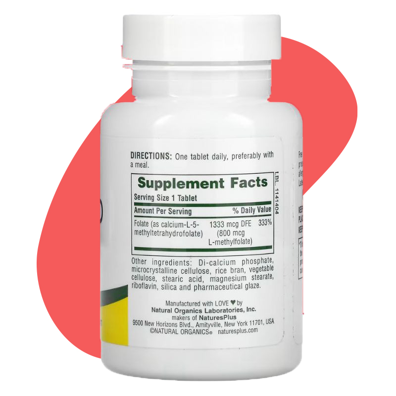 Folic Acid as Methylfolate , 800 mcg 2