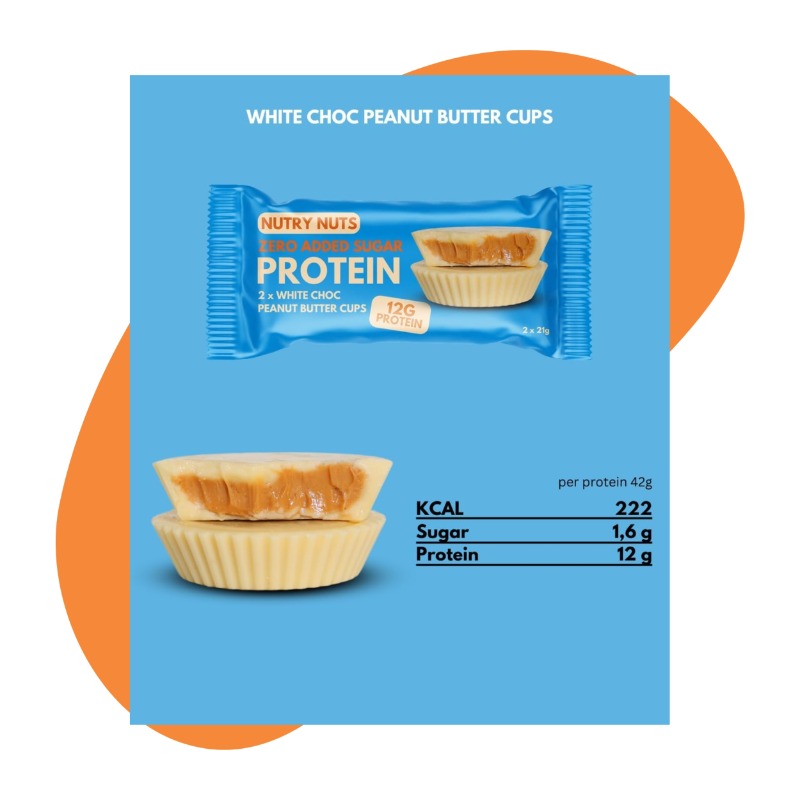 White Choc Peanut Butter Cups, 21g 3