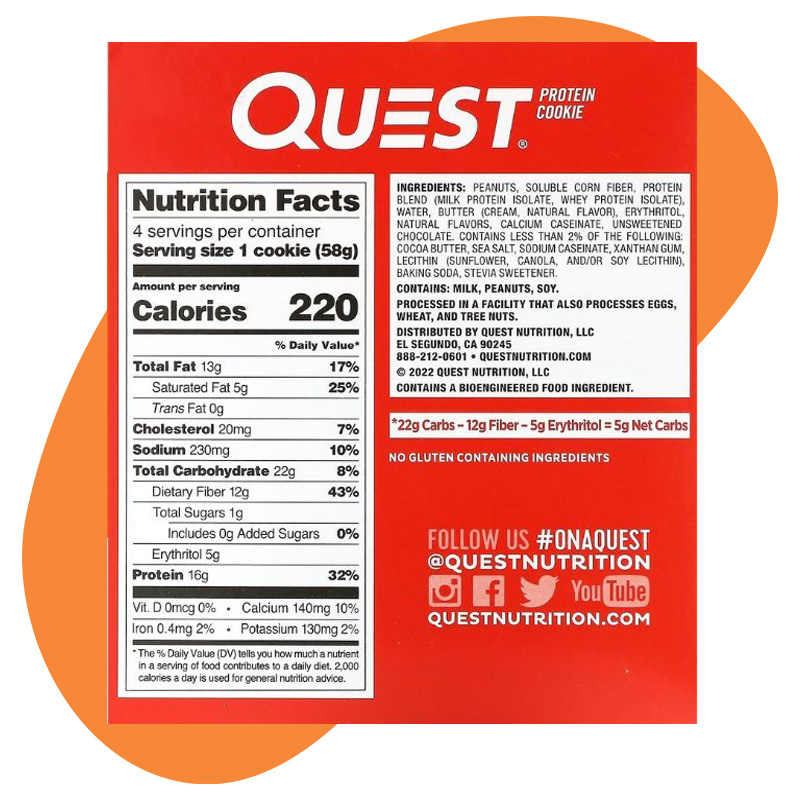 Peanut Butter Chocolate Chip Protein Cookie 58 g 2