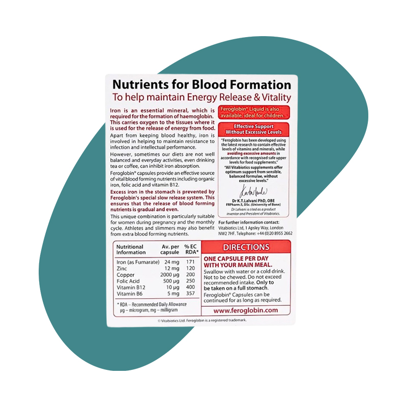 Haegmoglobin & red blood cells, 30 Capsules 4