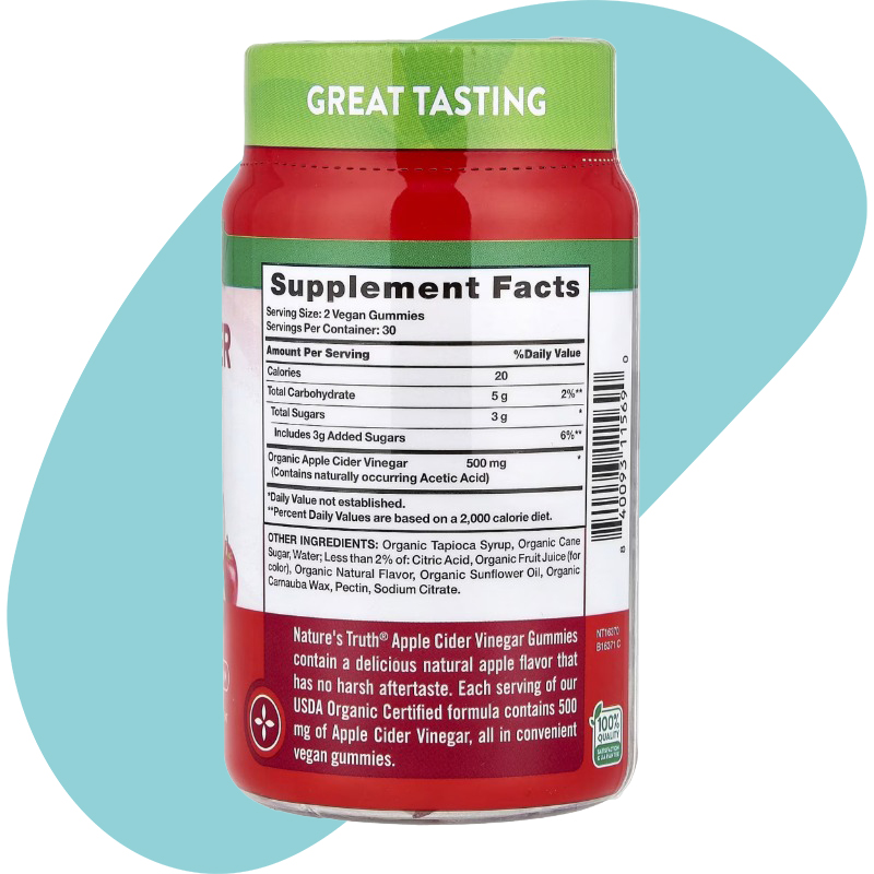 Organic Apple Cider Vinegar Gummies 500 mg 2