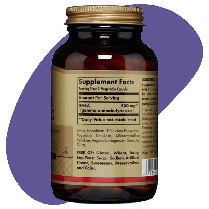GABA 500 mg, 50 Vegetable Capsules 4