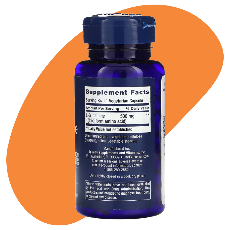 L-Glutamine, 500 mg, 100 Vegetarian Capsules 2