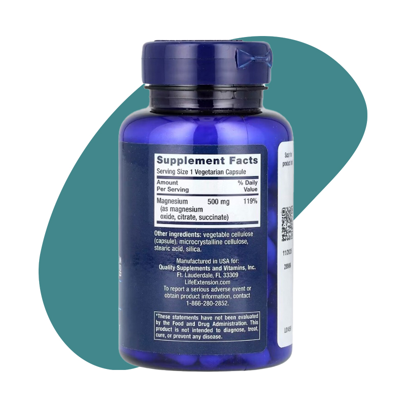 Magnesium Caps, 500 mg, 100 Vegetarian Capsules 2