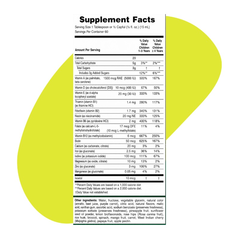 Animal Parade, Multivitamin Liquid, Tropical Berry 887.10ml 3