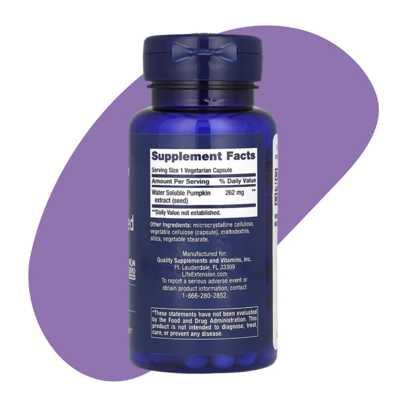 Water-Soluble Pumpkin Seed Extract, 60 Capsules 2