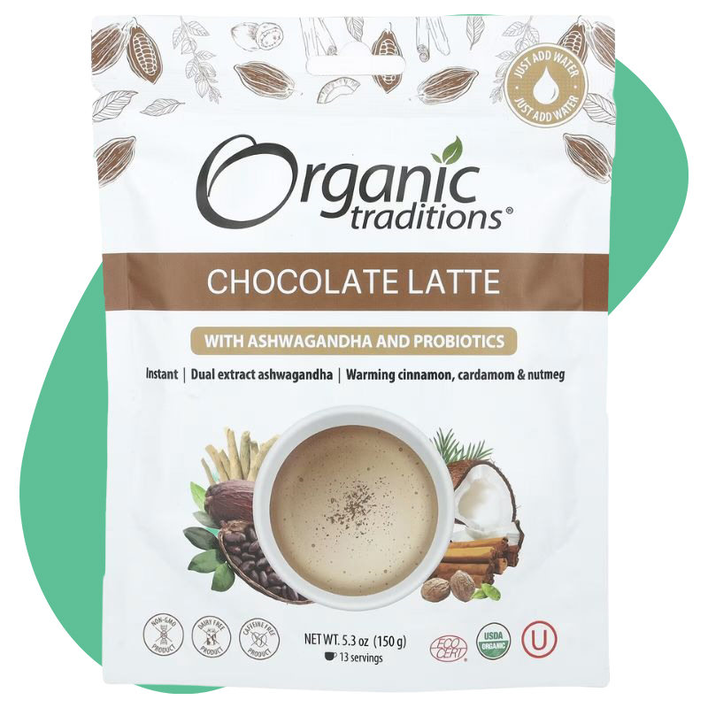Chocolate Latte with Ashwagandha and Probiotics 1