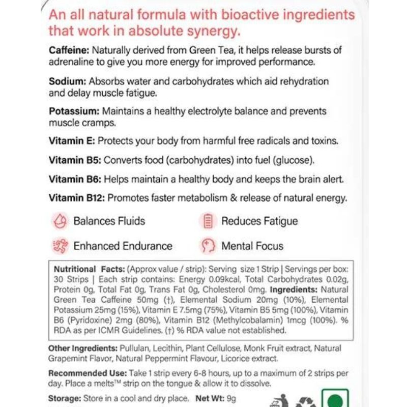 Melts Instant Energy Caffeine + Electrolytes 1