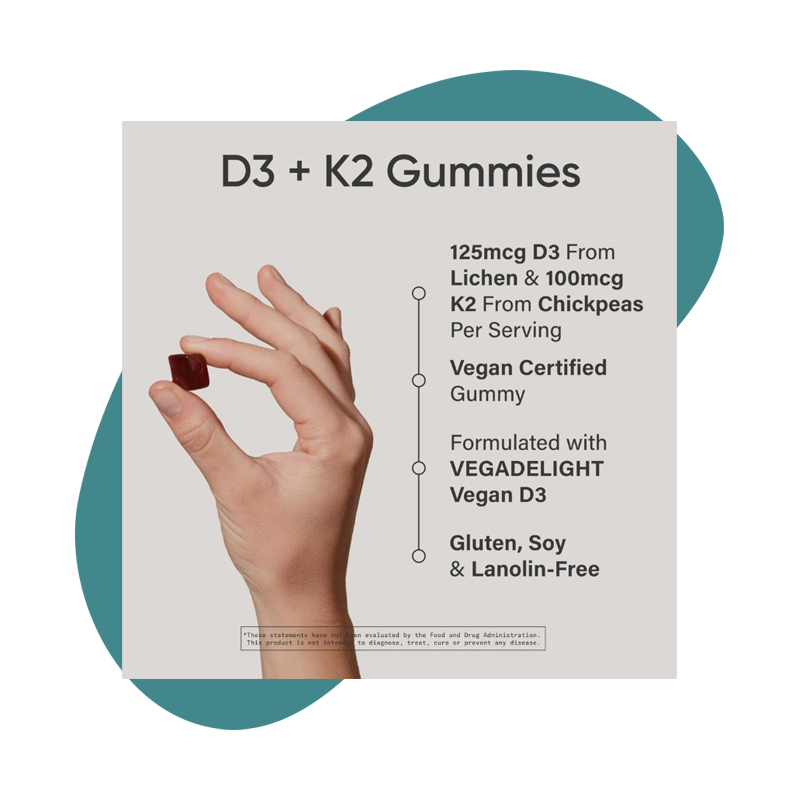 125 MCG D3 / 100 MCG K2, 60 Gummies 2