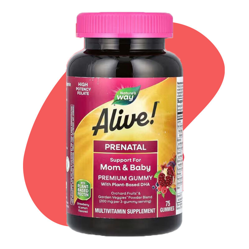 Alive! Prenatal Premium Gummy, Strawberry & Lemon 1
