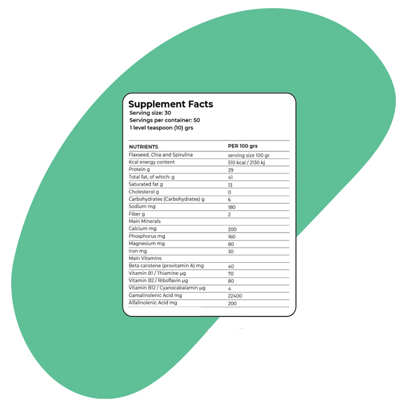 Organic superfood Spirulina complex 6