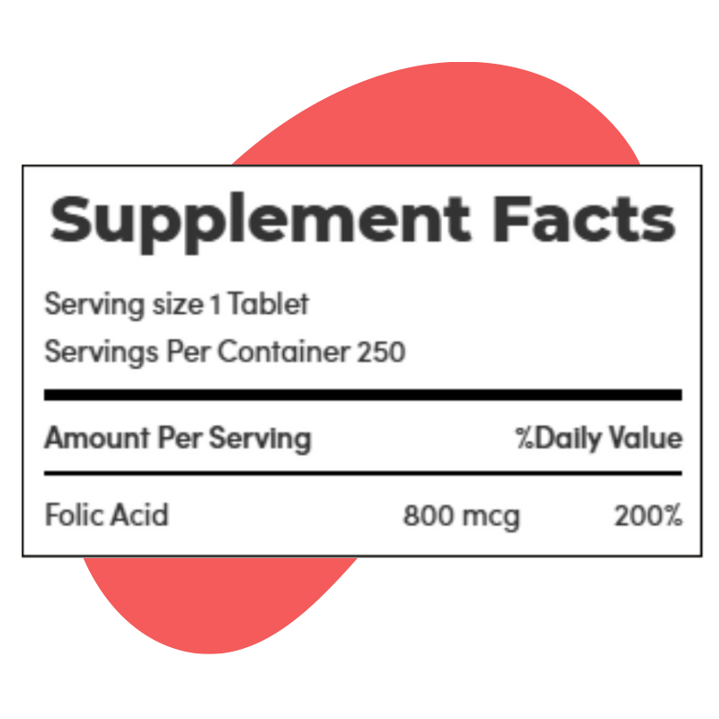 Folic Acid, 800 mcg 2