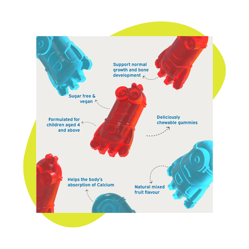 Minion, Calcium + Vitamin D3, Mixed Fruit, 60 Gummies 3