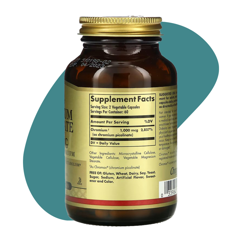 Chromium Picolinate 500mcg, 60 Vegetable Capsules 3