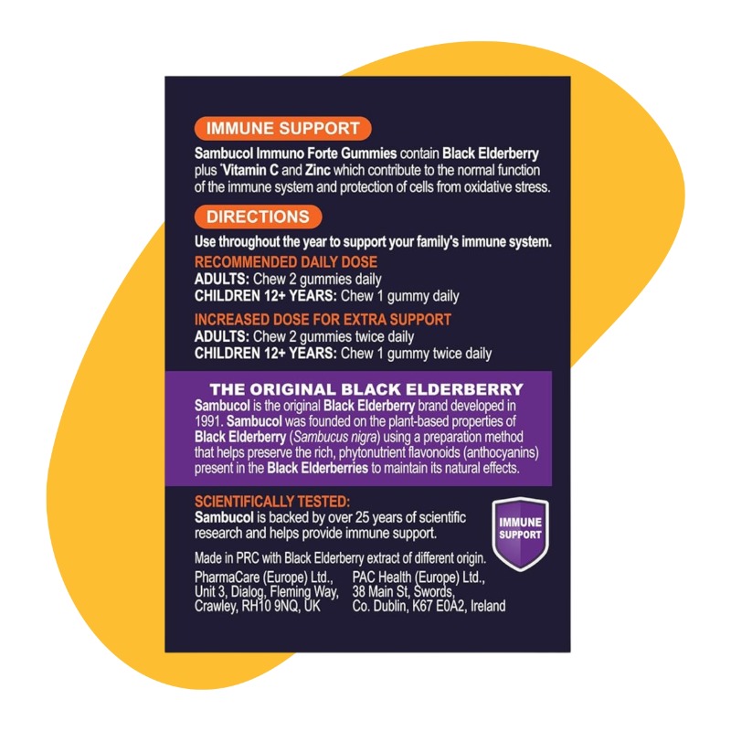 Sambucol Immuno Forte Gummies with Vitamin C & Zinc, 30 Gummies 3