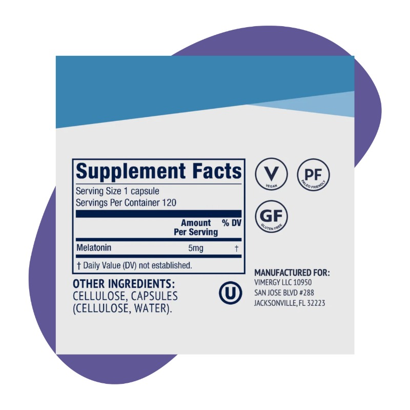 Melatonin Capsules, 120 Capsules 2