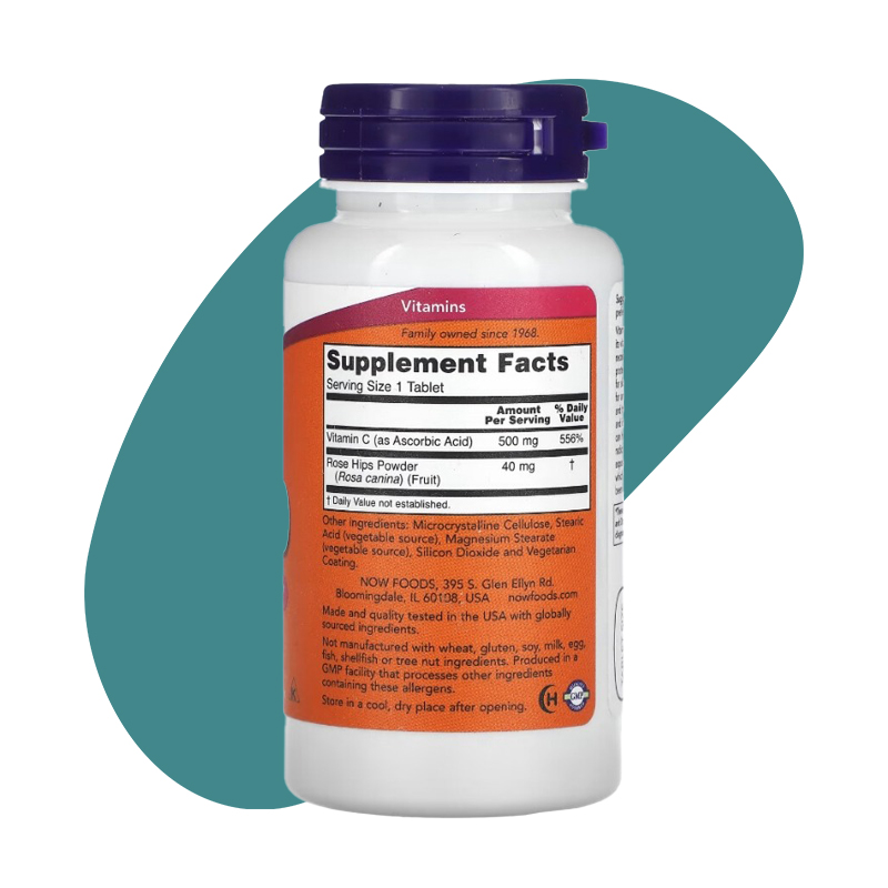 C-500 with Rose Hips, 100 Tablets 2