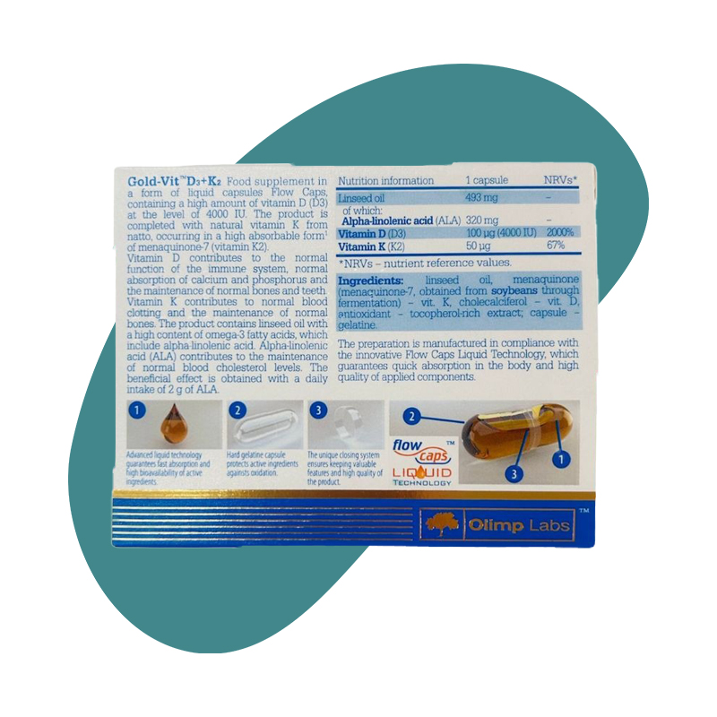 Gold-Vit D3 + K2 4000iu 1