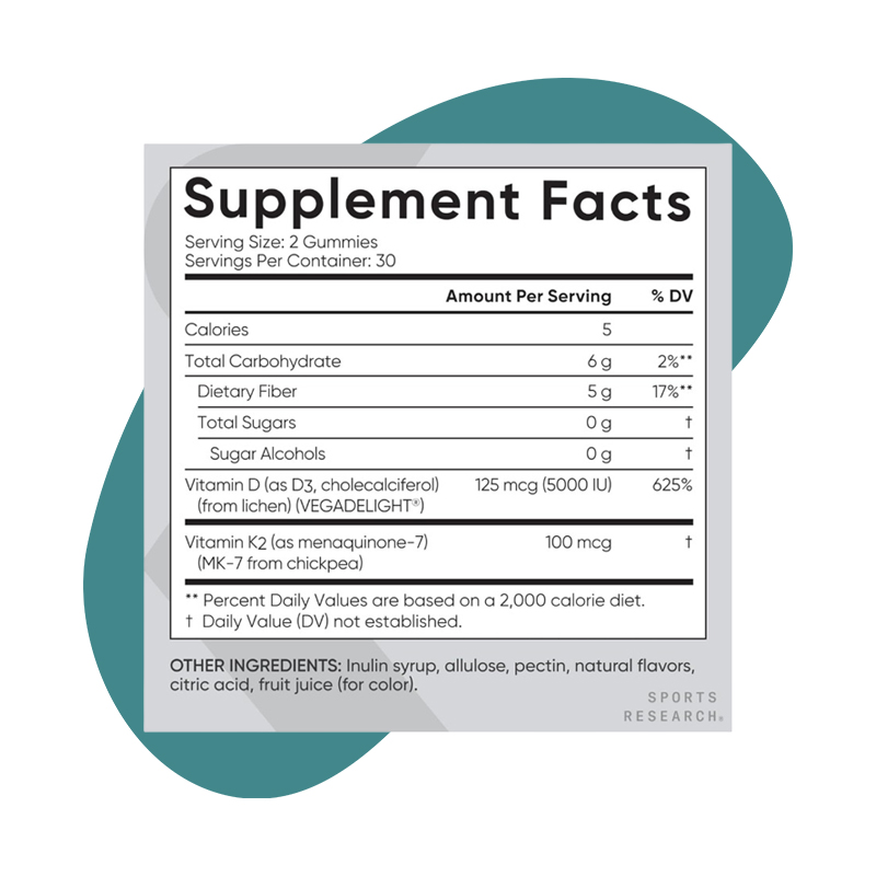 125 MCG D3 / 100 MCG K2, 60 Gummies 3