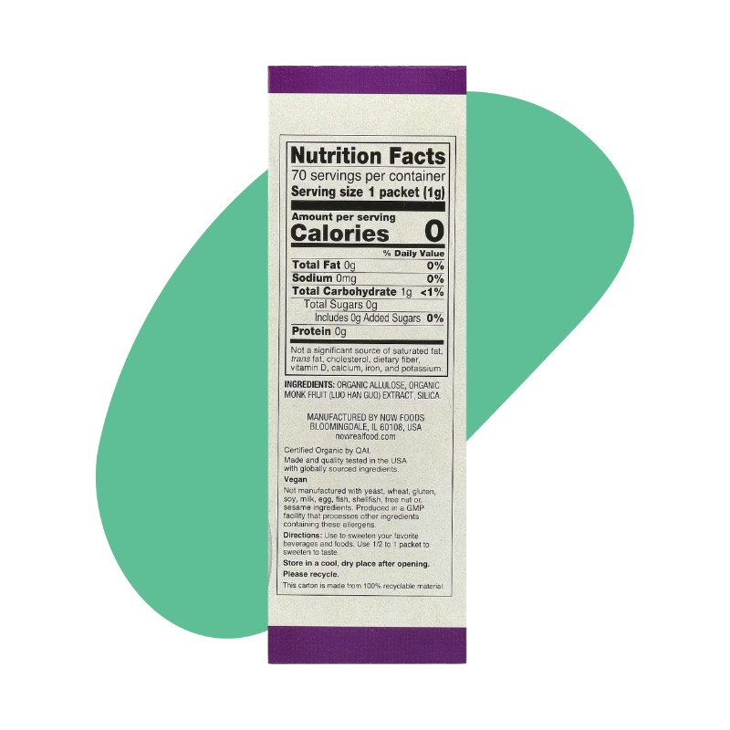 Organic Monk Fruit Zero‑Calorie Sweetener 70 Packets 2