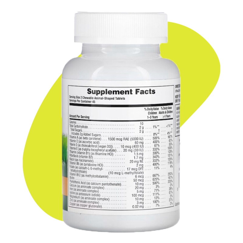 Chewable Multivitamin, Orange, 90 Animal-Shaped Tablets 2