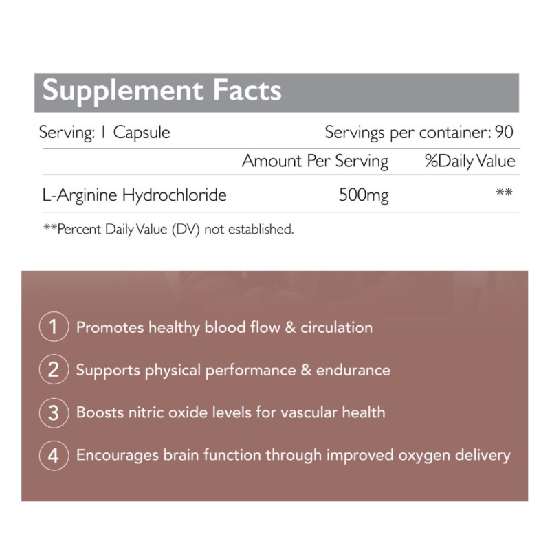 L-Arginine, 500mg, 90 Capsules 3