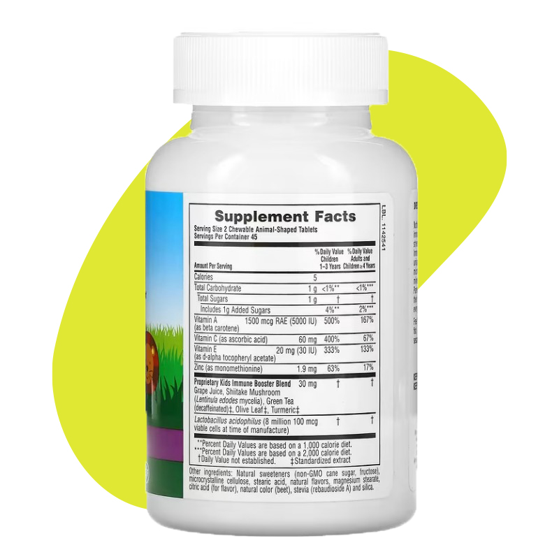 Tropical Berry, 90 Animal-Shaped Tablets 3