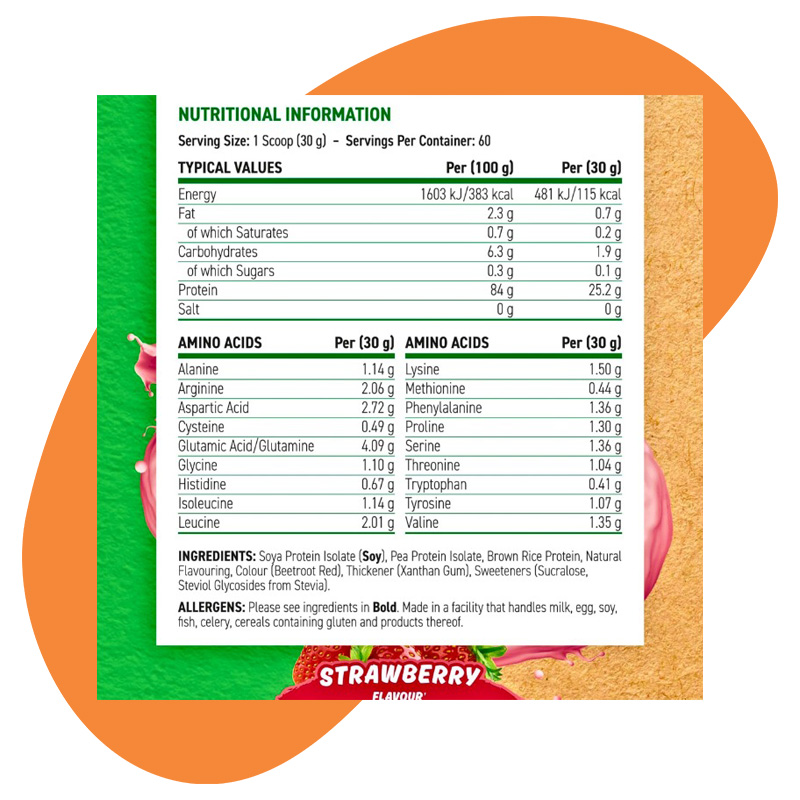 Strawberry, 1.8kg - 60 Servings 1